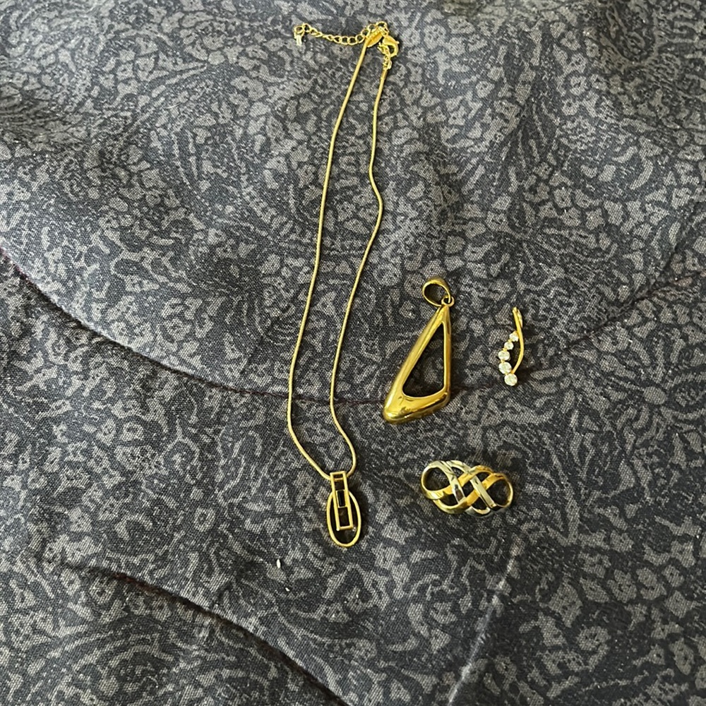 Lea Sophia necklace and slides.
